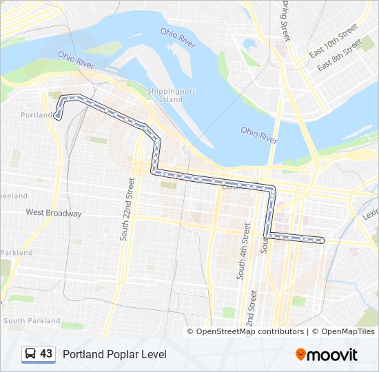 43 bus Line Map