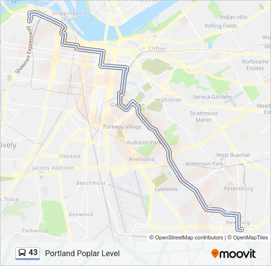 43 Bus Line Map