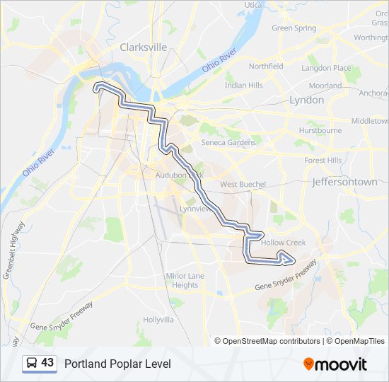 43 bus Line Map