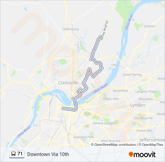 71 bus Line Map