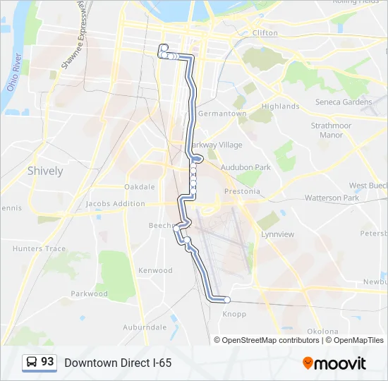 93 Bus Line Map
