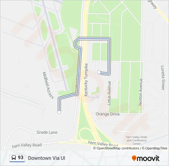 93 Bus Line Map