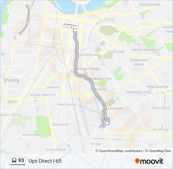 93 Bus Line Map