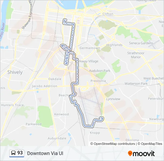 93 Bus Line Map
