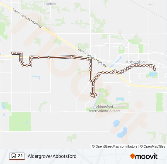 21 Bus Line Map