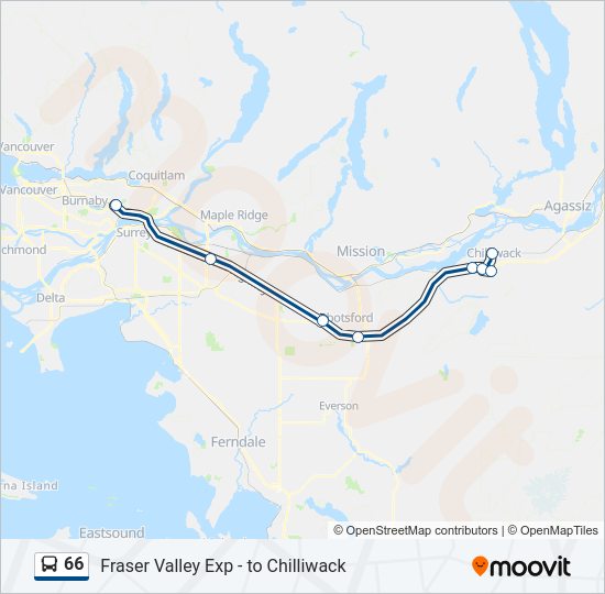 66 Route Schedules, Stops & Maps Fraser Valley Exp to Chilliwack