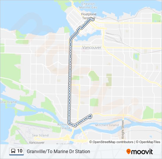 Plan de la ligne 10 de bus