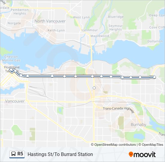 R5 bus Line Map