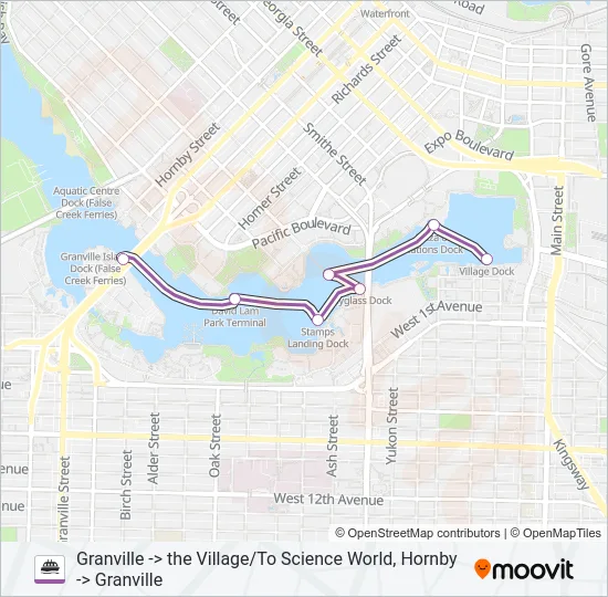 AQUABUS EVE Ferry Line Map