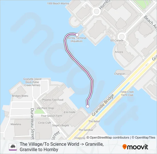AQUABUS EVE Ferry Line Map