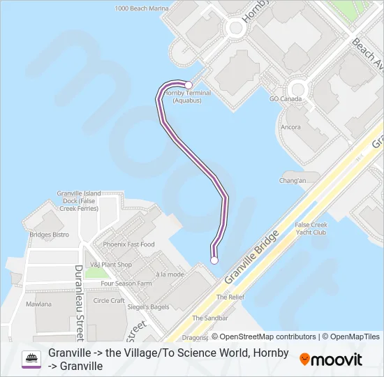 AQUABUS EVE Ferry Line Map