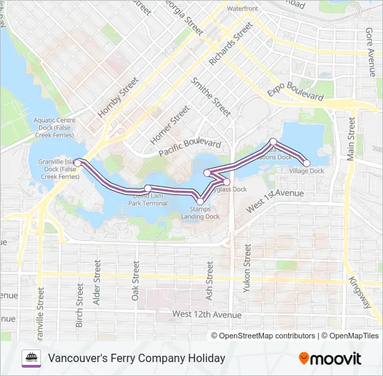AQUABUS XMAS Ferry Line Map