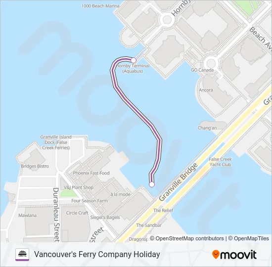 AQUABUS XMAS Ferry Line Map