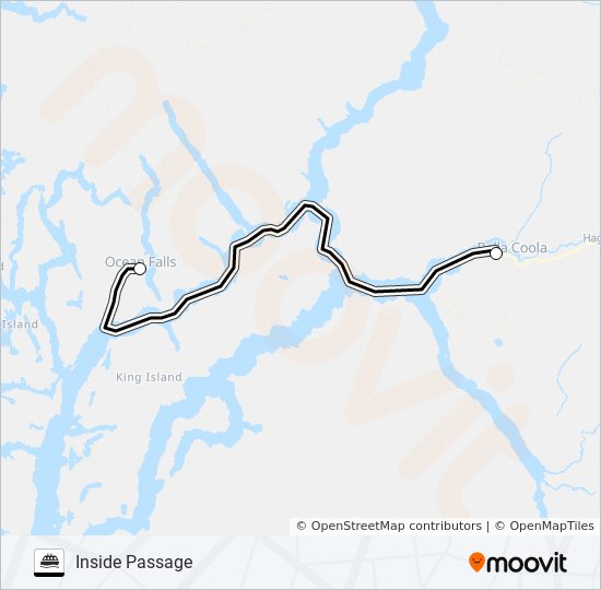 INSIDE PASSAGE ferry Line Map