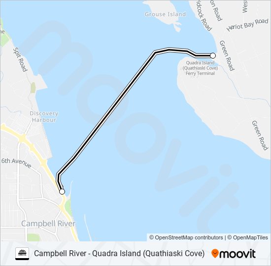 CAMPBELL RIVER - QUADRA ISLAND (QUATHIASKI COVE) ferry Line Map