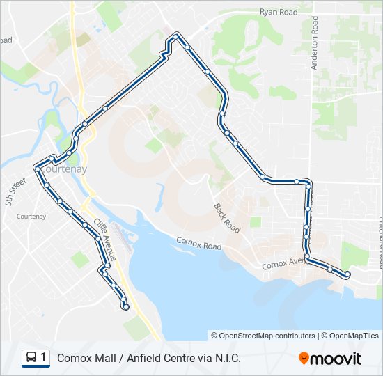 1 bus Line Map