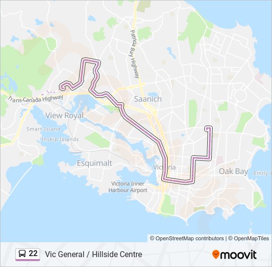 Plan de la ligne 22 de bus