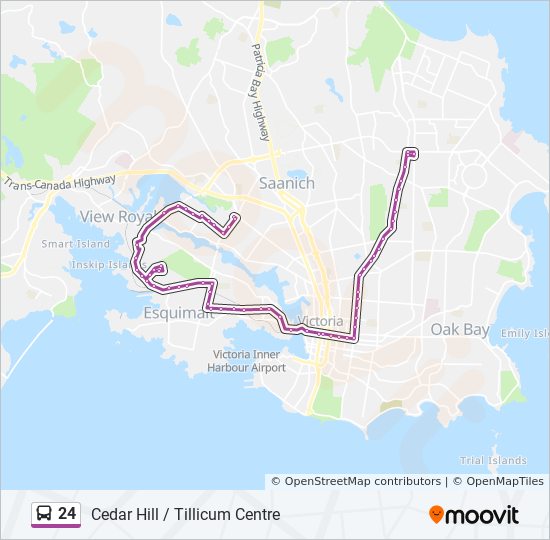 Highway 24 Bc Map 24 Route: Schedules, Stops & Maps - Cedar Hill Via Parklands (Updated)