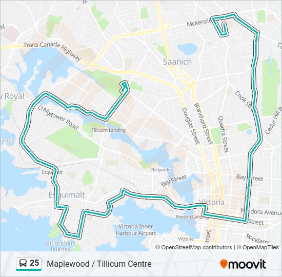 25 bus Line Map