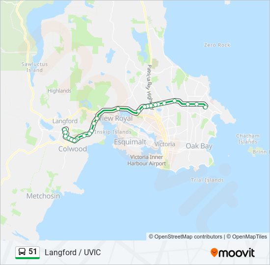 51 bus Line Map