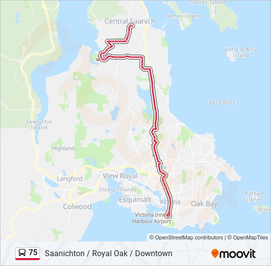 Plan de la ligne 75 de bus