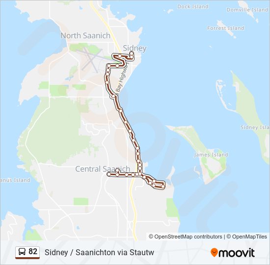 Plan de la ligne 82 de bus