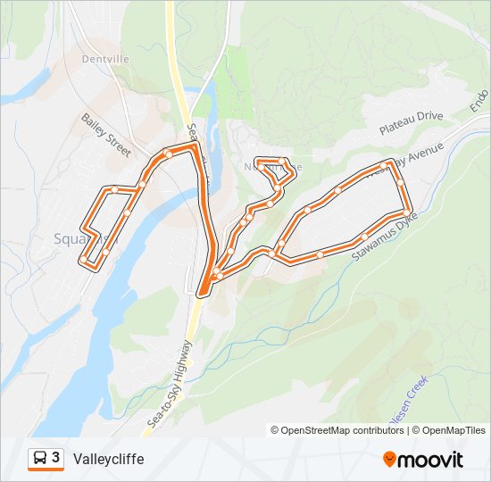 Plan de la ligne 3 de bus