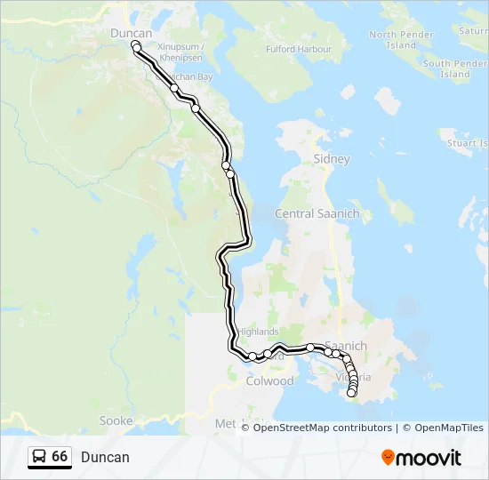 Map Of Duncan Bc 66 Route: Schedules, Stops & Maps - Duncan (Updated)