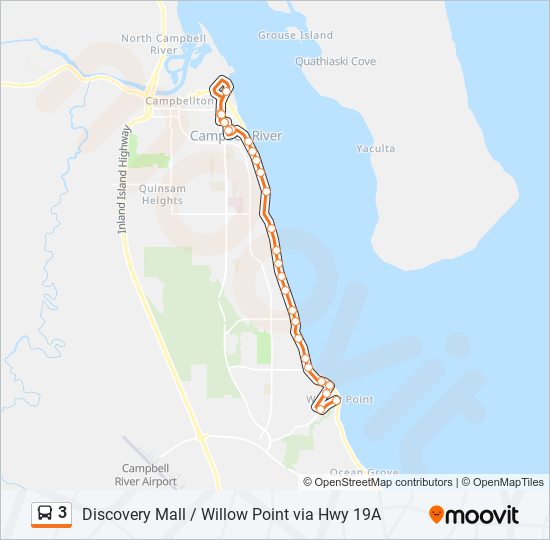 Plan de la ligne 3 de bus