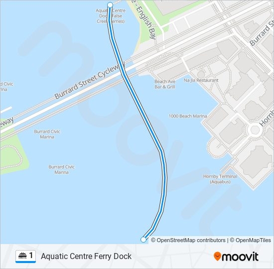 Plan de la ligne 1 de ferry
