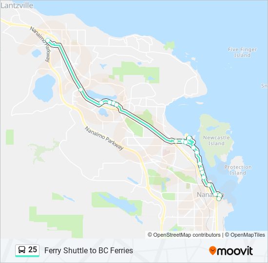 25 bus Line Map