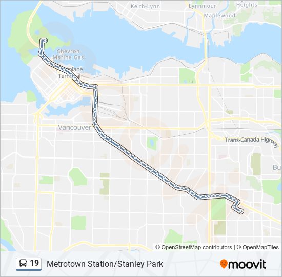 Plan de la ligne 19 de bus