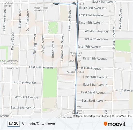 20 bus Line Map