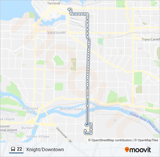 22 bus Line Map