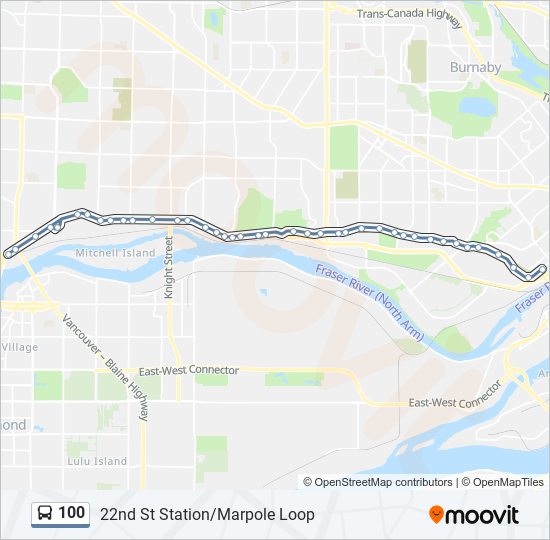 Plan de la ligne 100 de bus