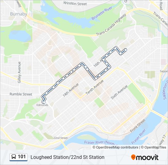 101 bus Line Map
