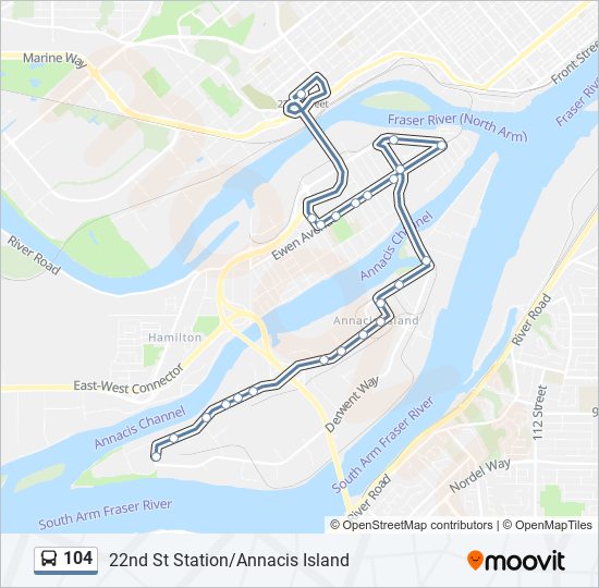 Plan de la ligne 104 de bus