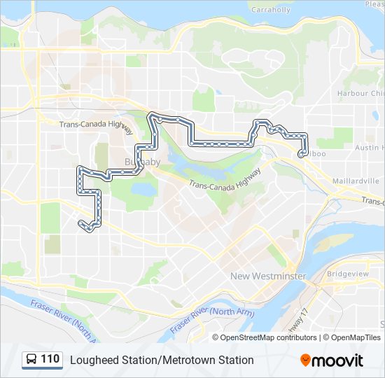 Plan de la ligne 110 de bus