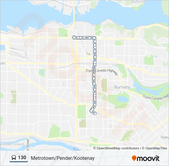 130 Bus Line Map