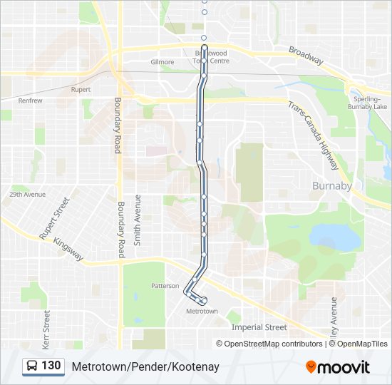 130 Bus Line Map
