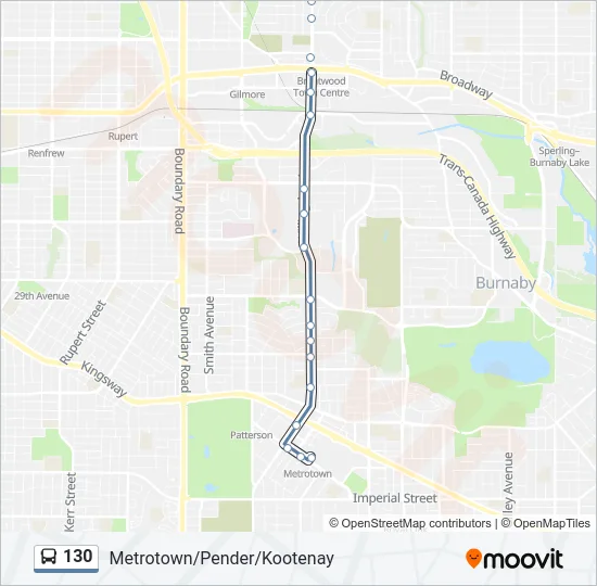 130 Bus Line Map