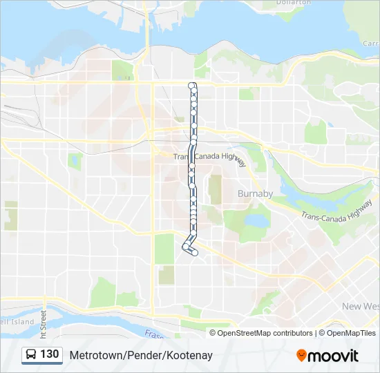 130 Bus Line Map