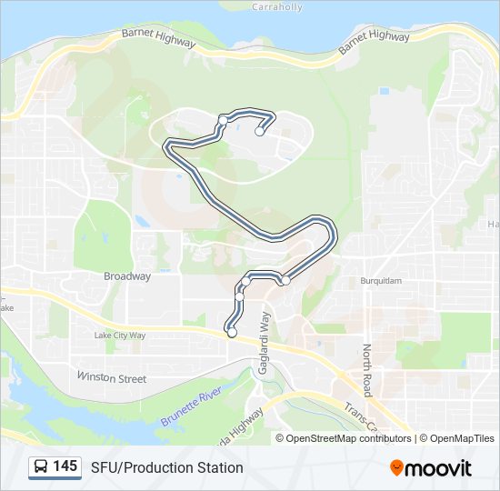 145 bus Line Map