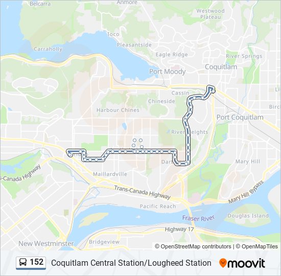 Plan de la ligne 152 de bus