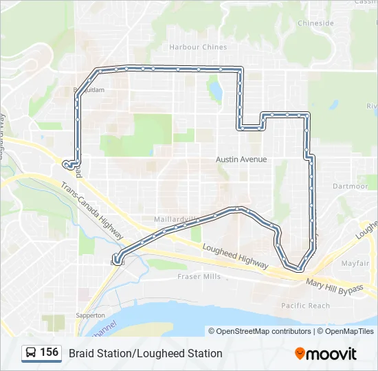 Bus 156 Route Map 156 Route: Schedules, Stops & Maps - Braid Station (Updated)