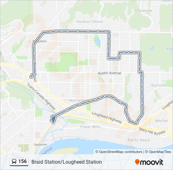 Plan de la ligne 156 de bus