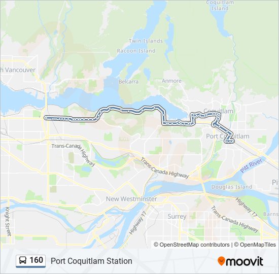 Plan de la ligne 160 de bus