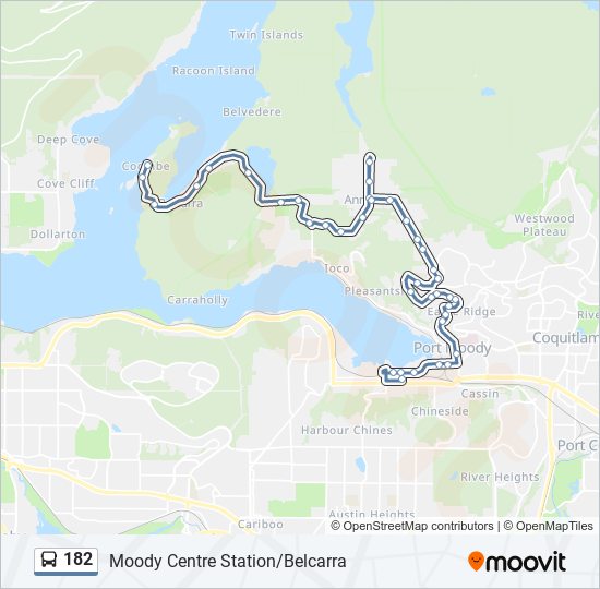 Plan de la ligne 182 de bus