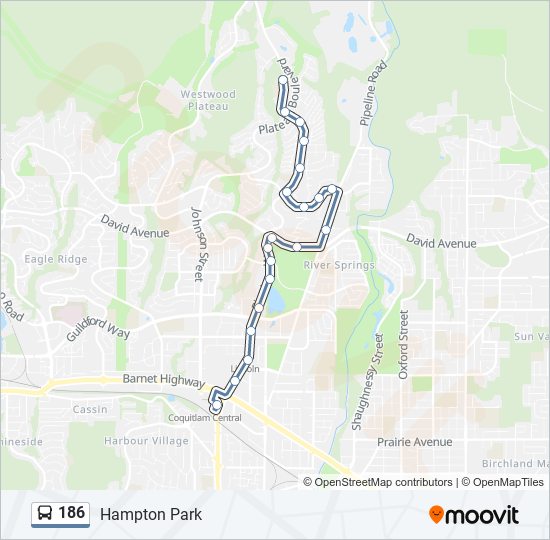 186 bus Line Map