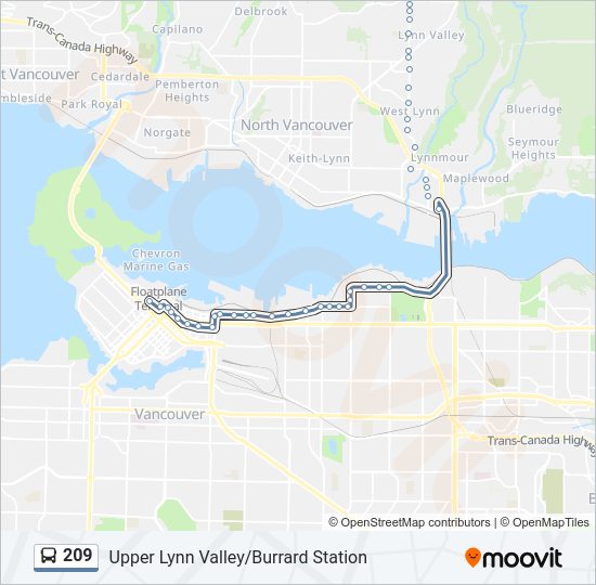 209 bus Line Map